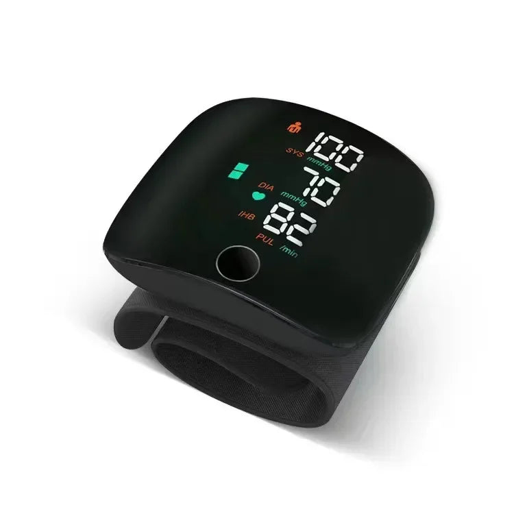 LED Rechargeable Wrist Blood Pressure Monitor – Multilingual Voice Broadcast